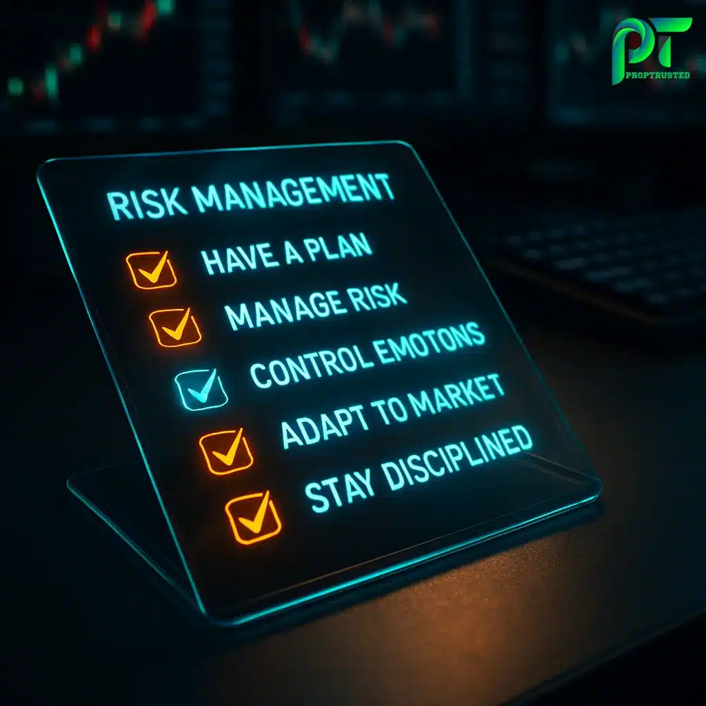 Prop firm funded trader daily risk management and circuit breaker checklist
