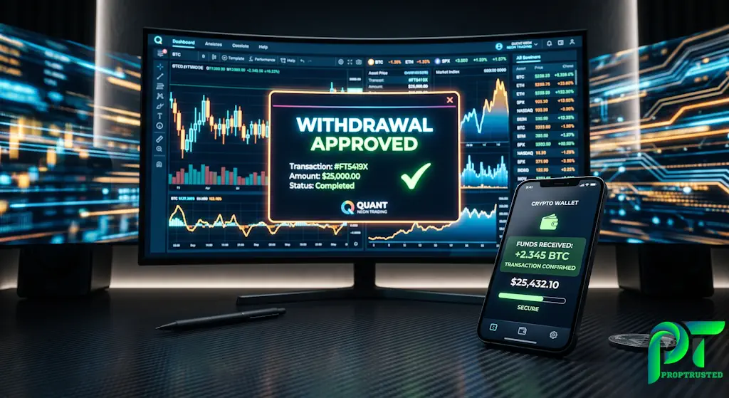 FXIFY payout frequency and on-demand withdrawal dashboard speed concept