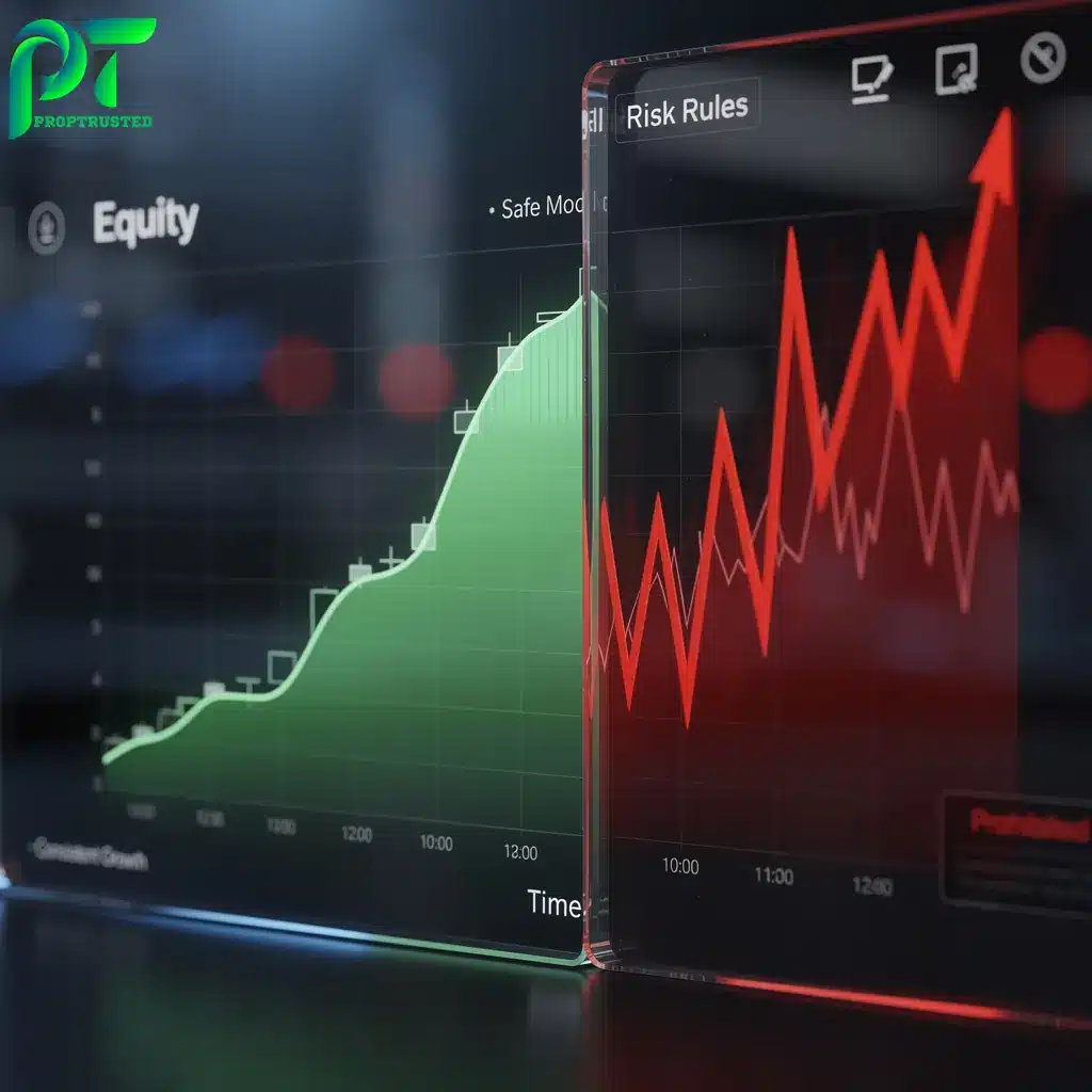 Visualizing the prop firm consistency rule and how daily profit limits affect withdrawal audits.